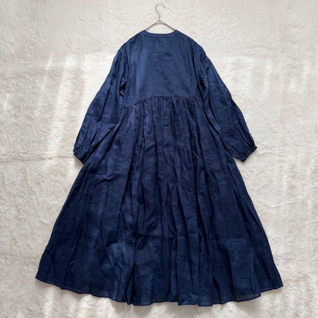 新品✨ビアズリー　リネンギャザーワンピース　サイズ1 M ロング丈　完売品