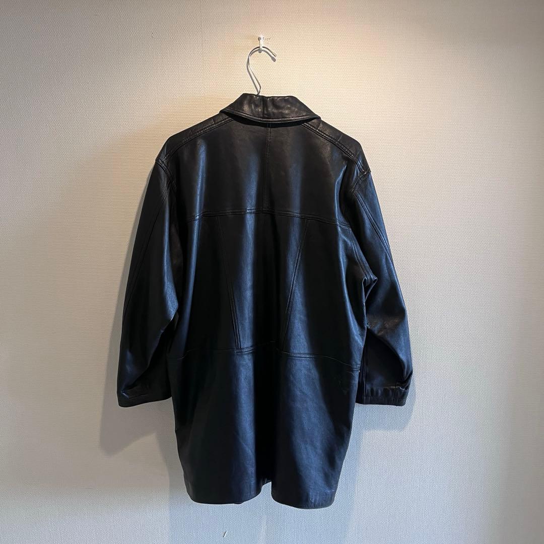 ジャケット・アウター leather car coat black