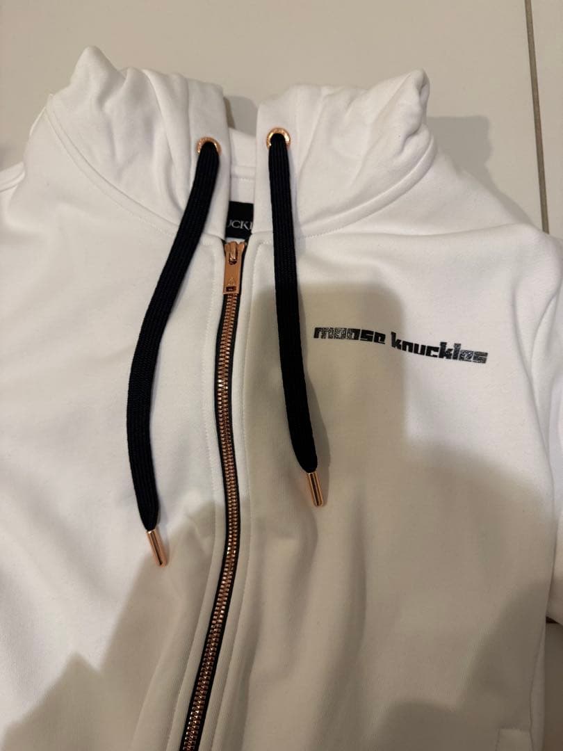 MOOSE KNUCKLES ホワイト フルジップ パーカー M 新品タグ付き