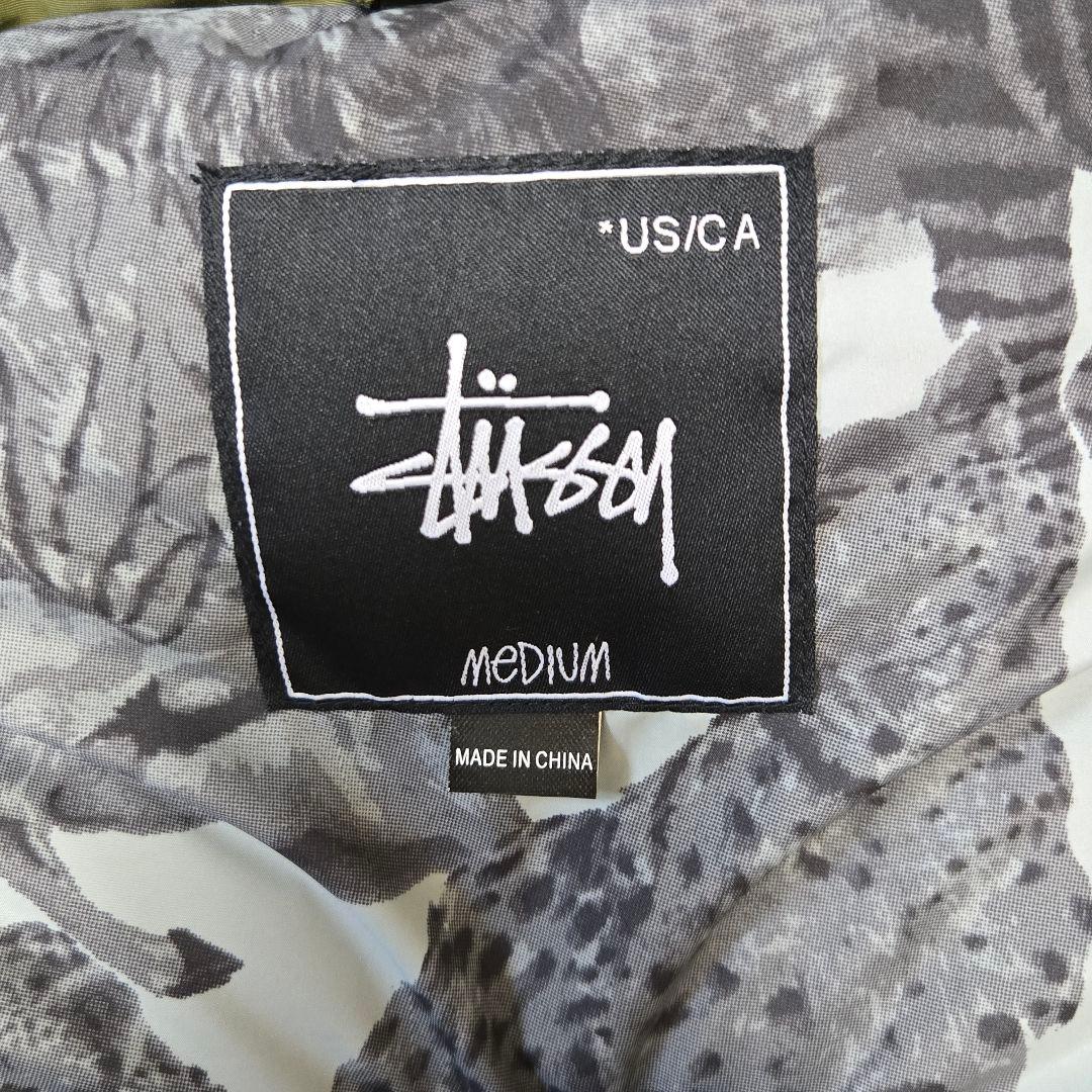 STUSSY/ステューシー 黒タグ 胸パッチ 裏アニマル柄 ダウン ベスト M