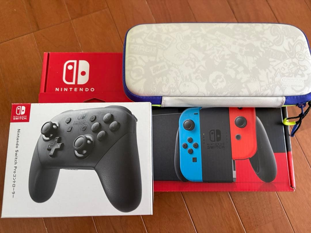 Nintendo Switch 赤/青 本体 プロコン、ケース付