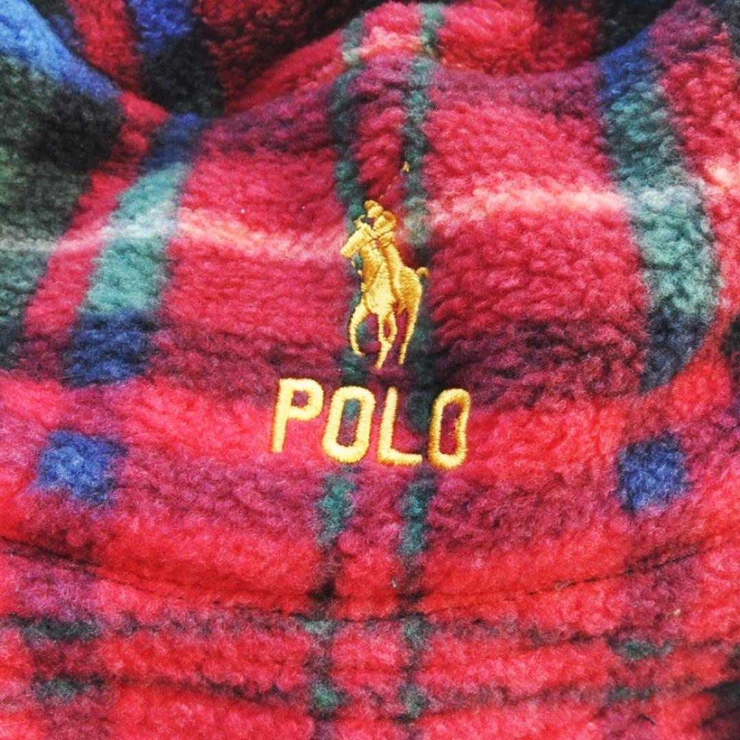 帽子 RALPH LAUREN/PONY CHECKED BOA BACKET HAT