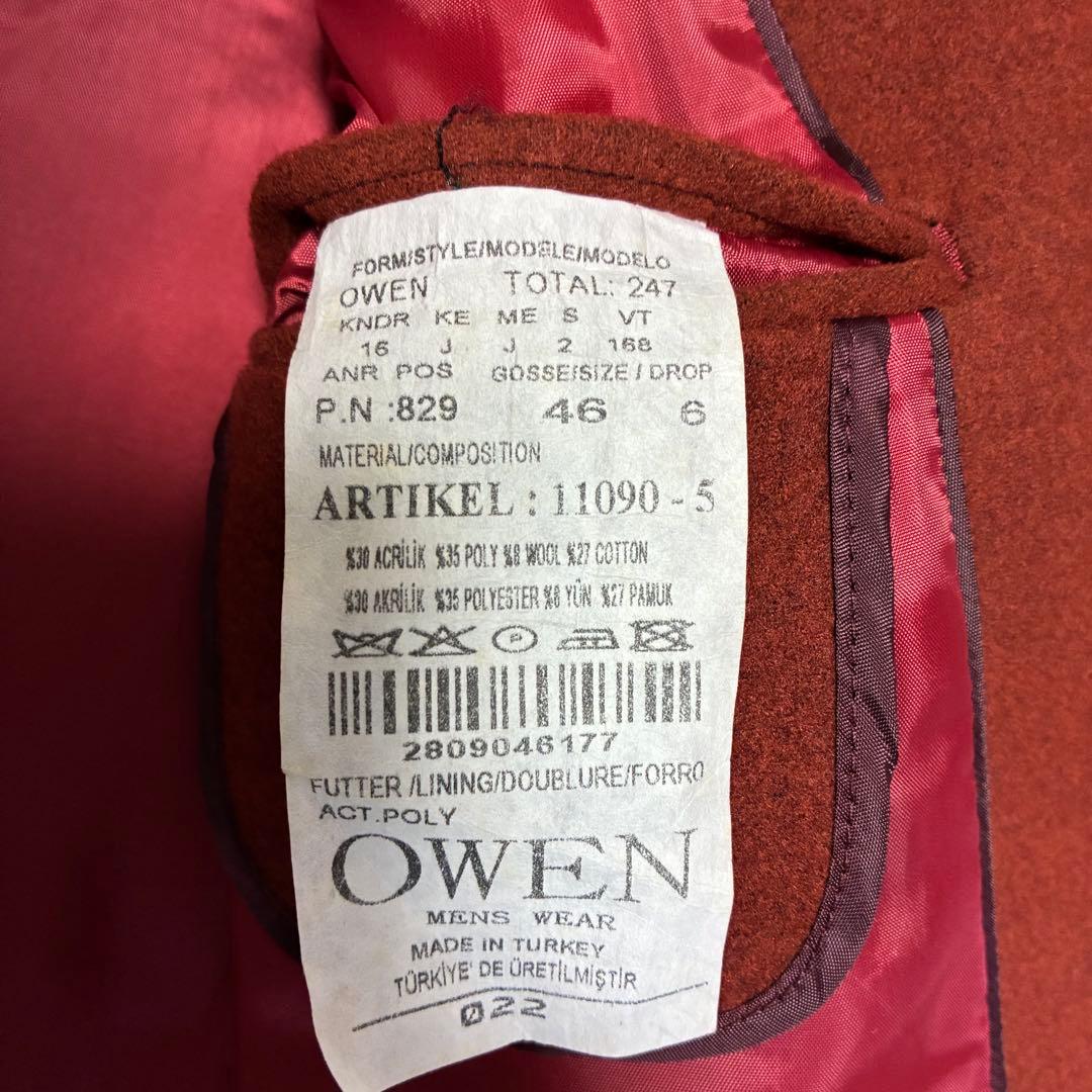【極美品】OWEN オーウェン スタンドカラーコート テラコッタ 46 M相当
