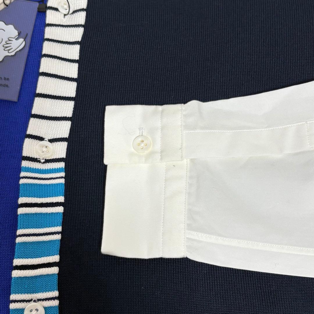 《新品未使用》トゥモローランド コットンニットコンビシャツ メンズ　X S