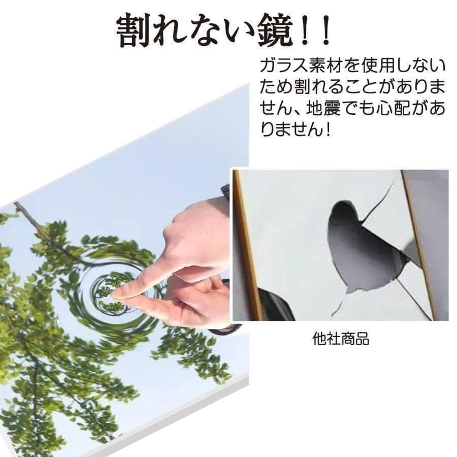 ゆ*け様 【美品】ダンスミラー 割れない鏡 幅60x160cm 姿見 白色 14