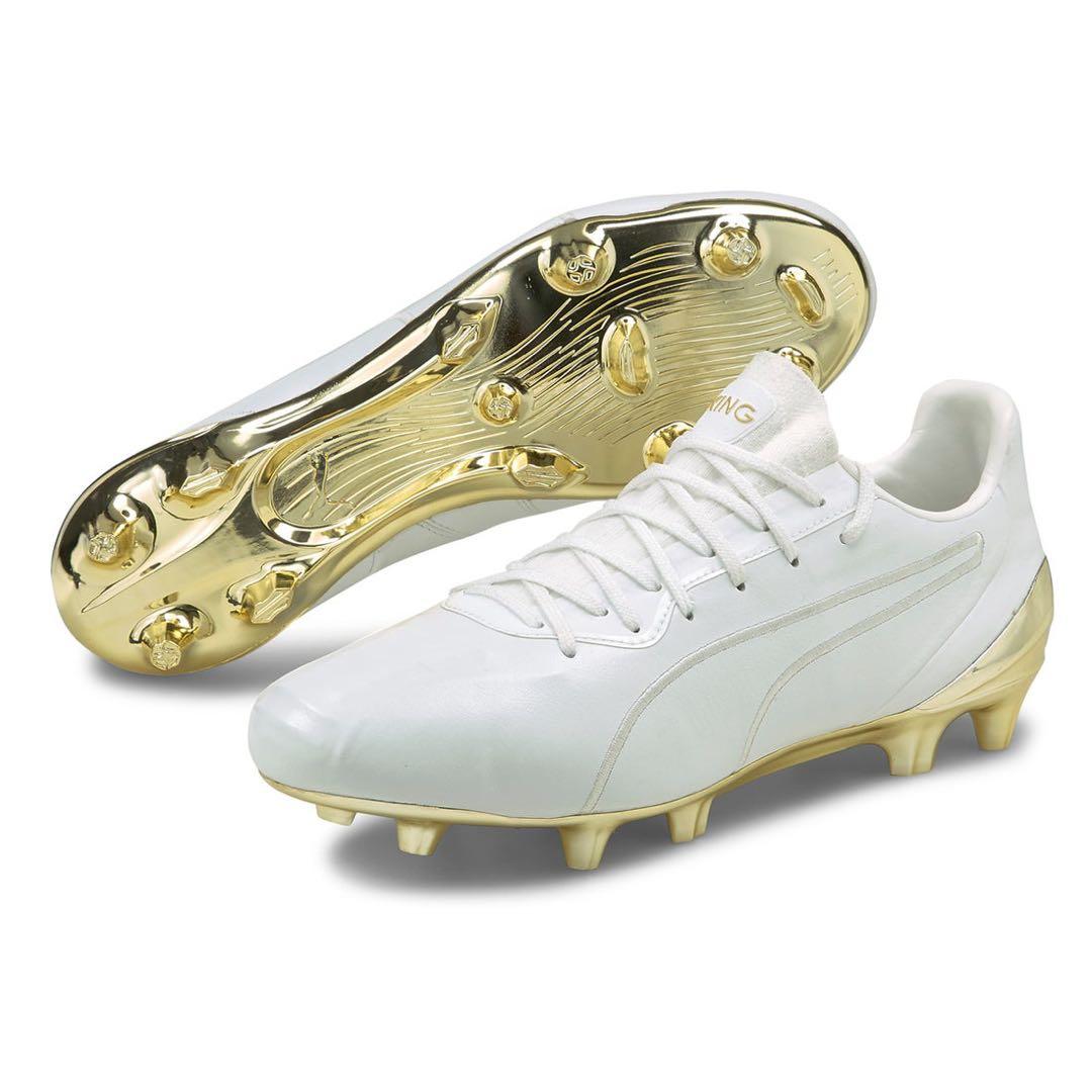 PUMA KING ホワイト/ゴールド スパイクシューズ