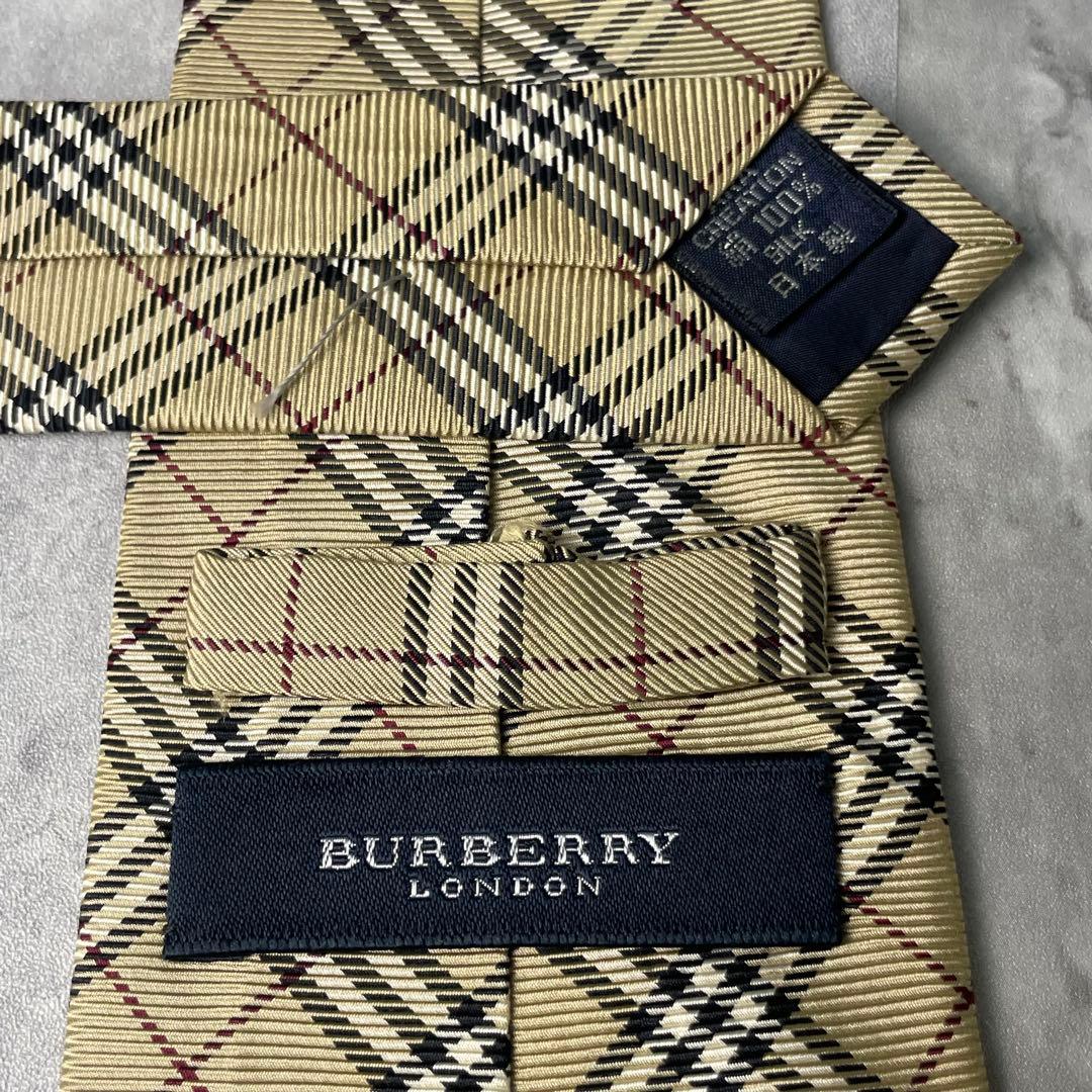 美品 BURBERRY LONDON ノバチェック ネクタイ ベージュ