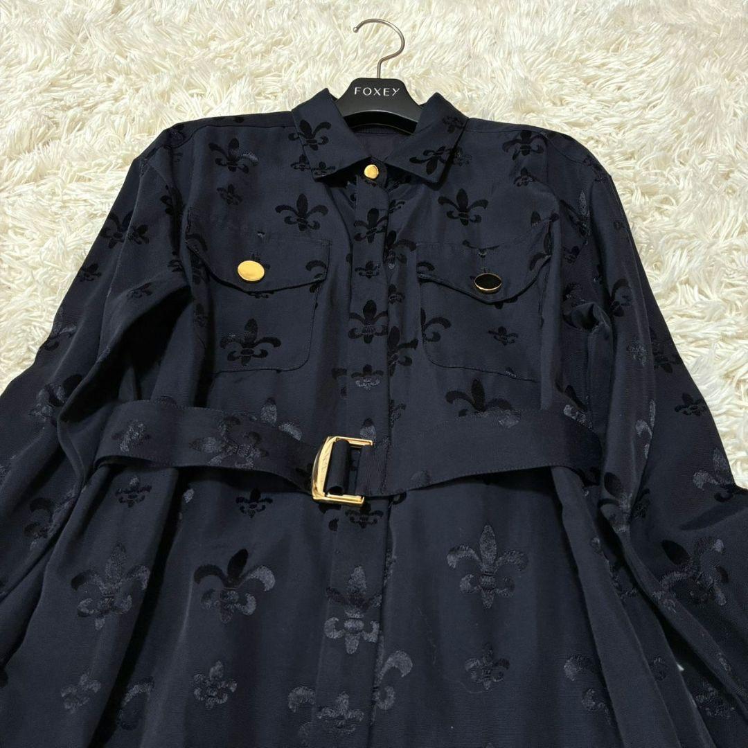【極美品♡定価5.2万】グレースコンチネンタル　グログランジャガードシャツドレス
