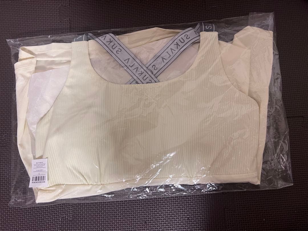 新品　Lサイズ　スカーラ　ペールイエロー クロスストラップ タンクトップ