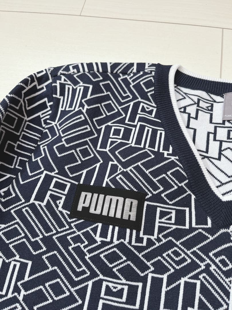 【値下げ】PUMA GOLF ロゴ グラフィック Vネック セーター