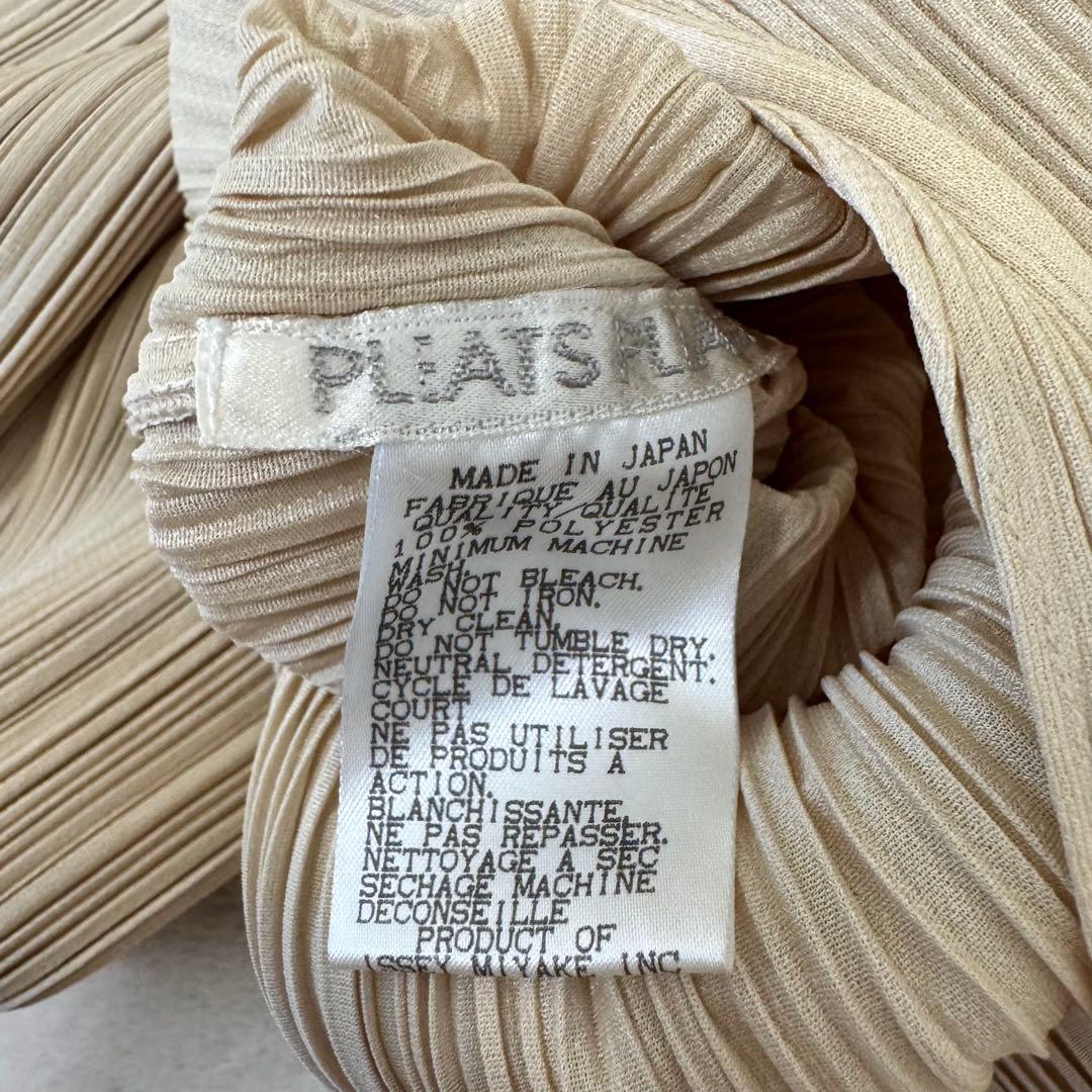 極美品✨PLEATS PLEASE スリット入り　ベージュ　ロングワンピース