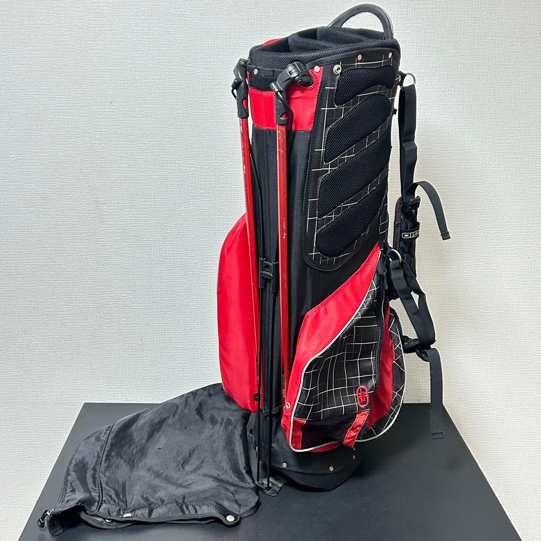 OGIO スタンド キャディバッグ 8分割 ブラック×レッド