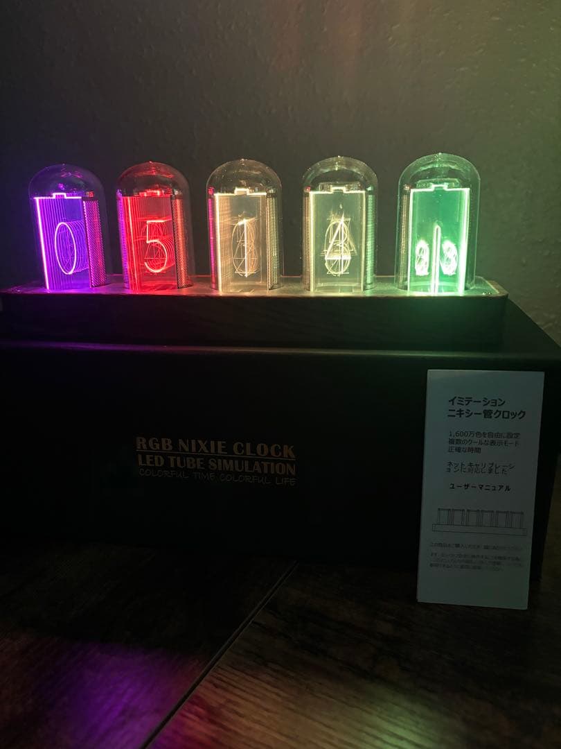RGB Nixie Clock LEDニキシー管風置き時計