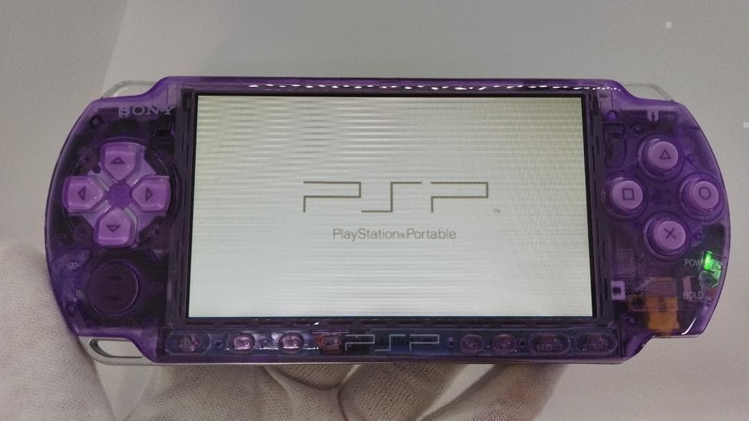 PSP 3000 すぐ遊べるセット【美品・カスタム】スケルトン　紫 パープル