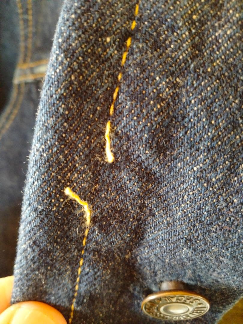 ビンテージ90年代LEVIS71557紙パッチGジャン日本製BIGE紺色38