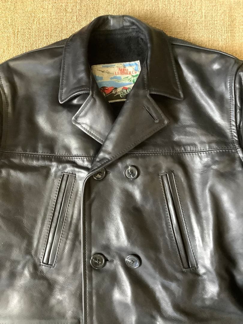 [希少] Aero Leather 黒ステアハイド バーンストーマー 本革 34