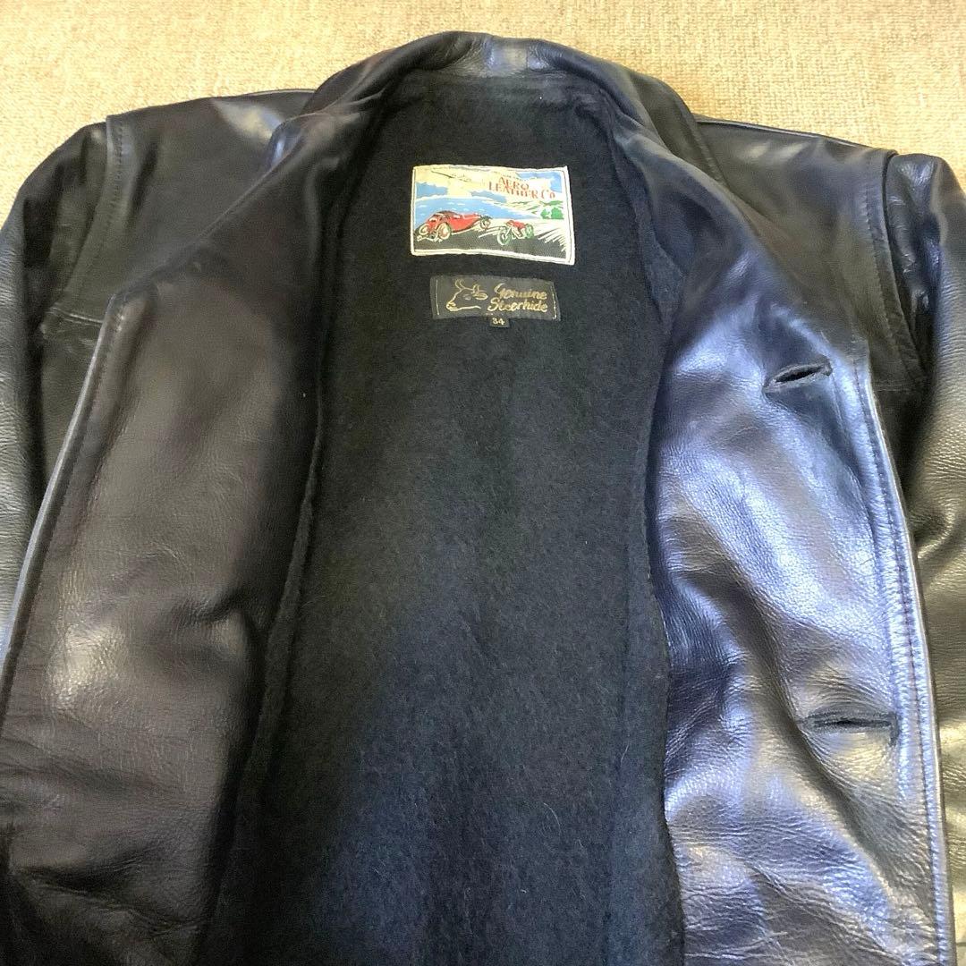 [希少] Aero Leather 黒ステアハイド バーンストーマー 本革 34