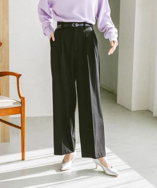 GLOBAL WORK　ペプラムベストとウツクシルエットワイドパンツ　黒