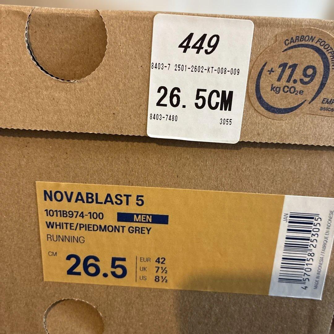 26.5㎝ ASICS NOVABLAST5ランニングシューズ ノヴァブラスト5