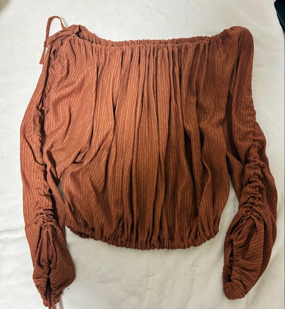 トップス OHOTORO Herbs String Blouse brick