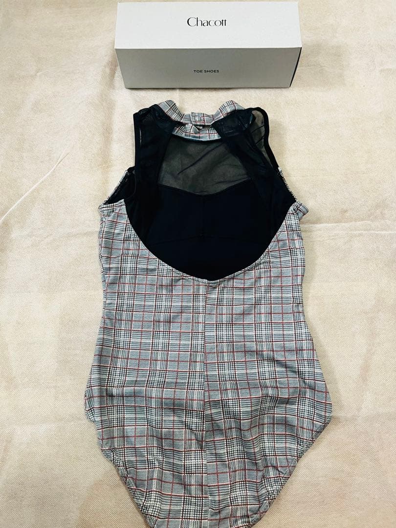 Chacott チェック柄バレエレオタード 140 美品 袋付き⭐︎