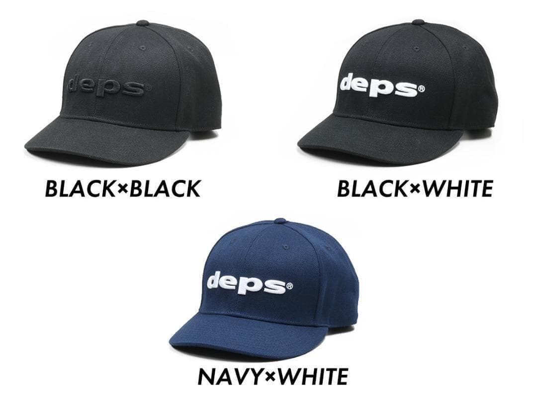 デプス deps ロゴキャップ ブラック×ホワイト