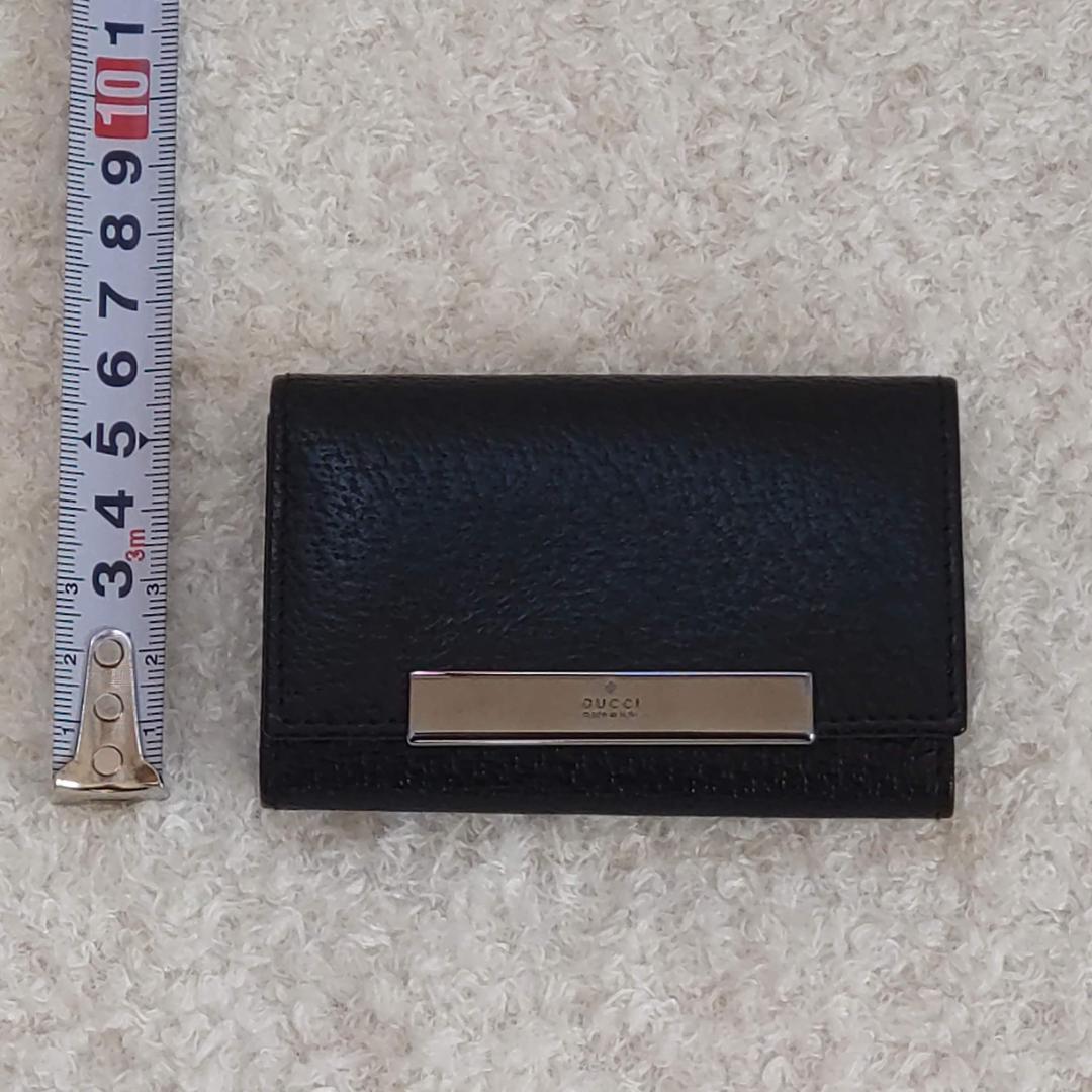 ☆美品☆GUCCI グッチ キーケース 6連 ブラック レザー ロゴプレート