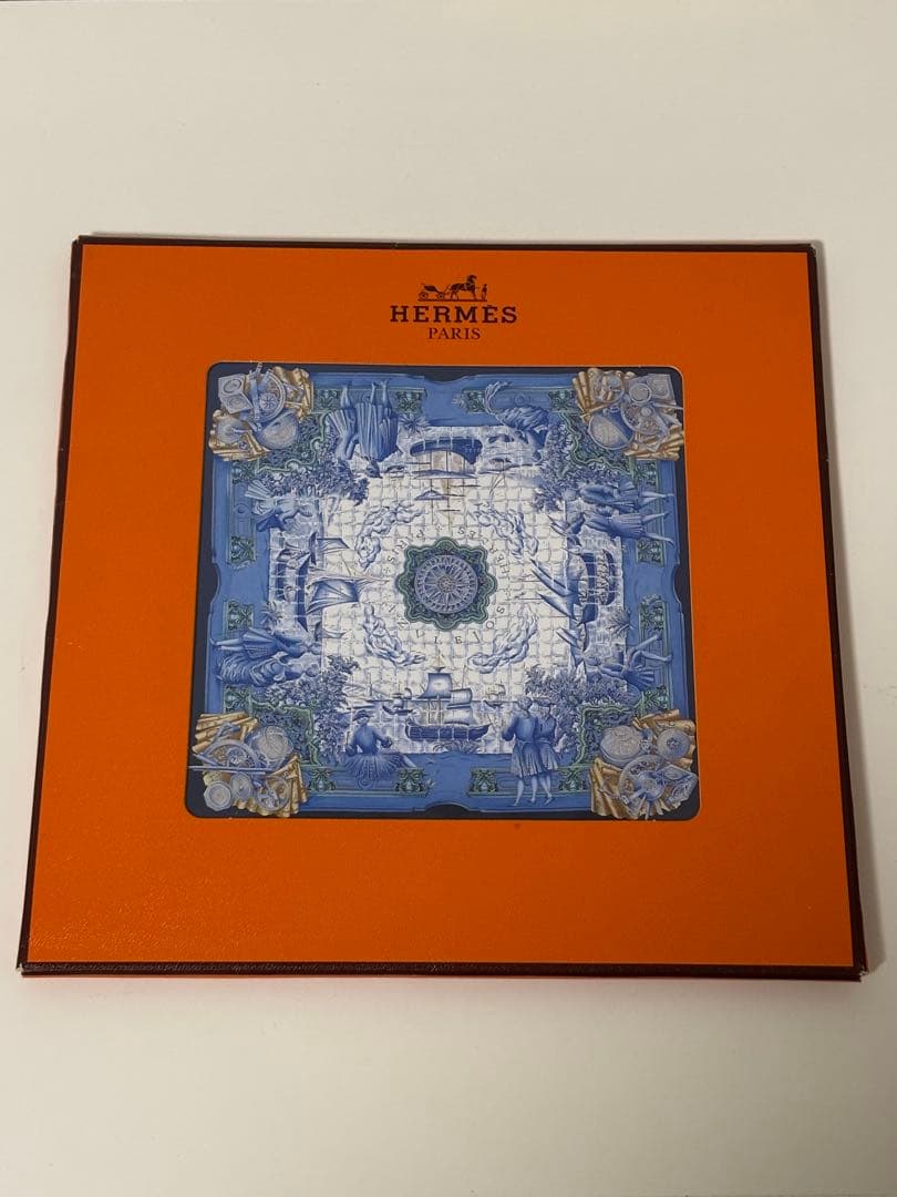 HERMES エルメス カレ90アズレージョ ブルー 貴族船 アスレホ スカーフ