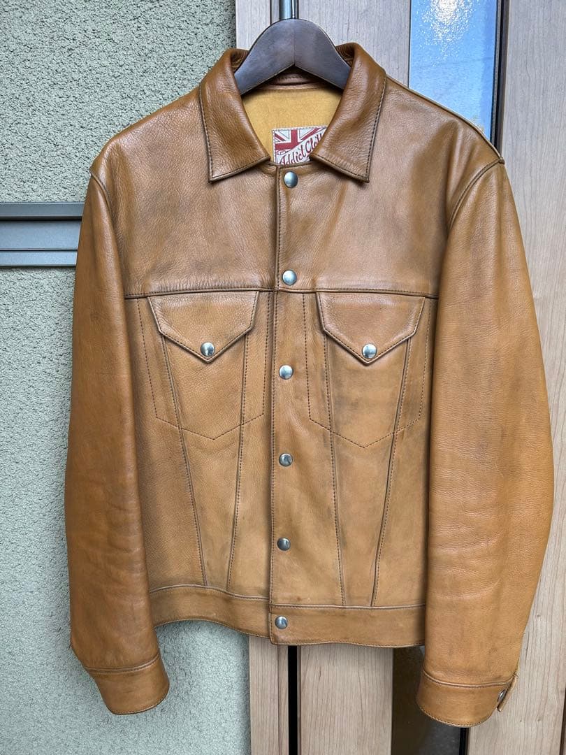 アディクトクローズ　グラナダジャケット　マスタード　キップレザー　Gジャンタイプ