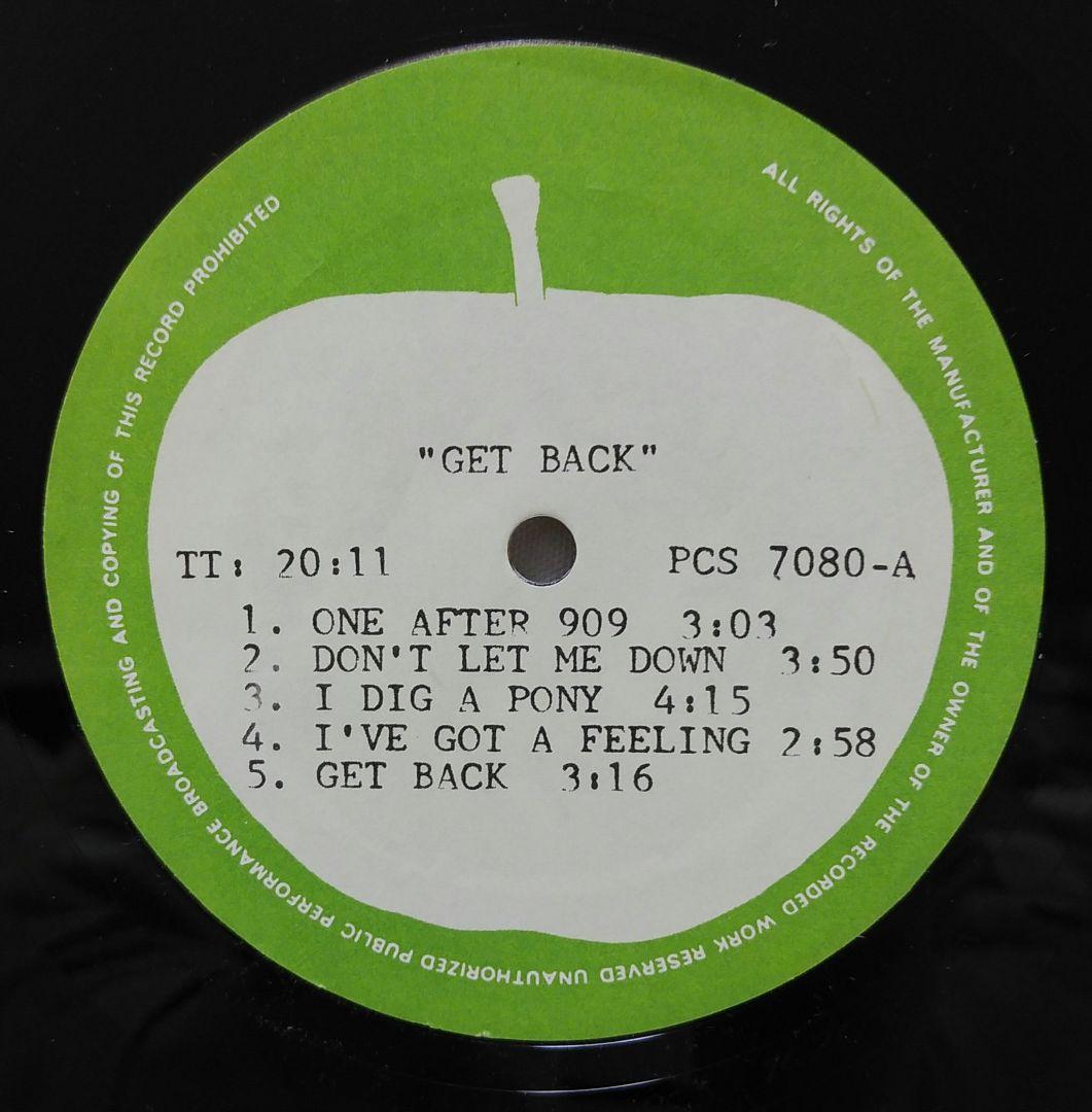 BEATLES ビートルズ ゲットバック♣アップルレーベルORG11曲