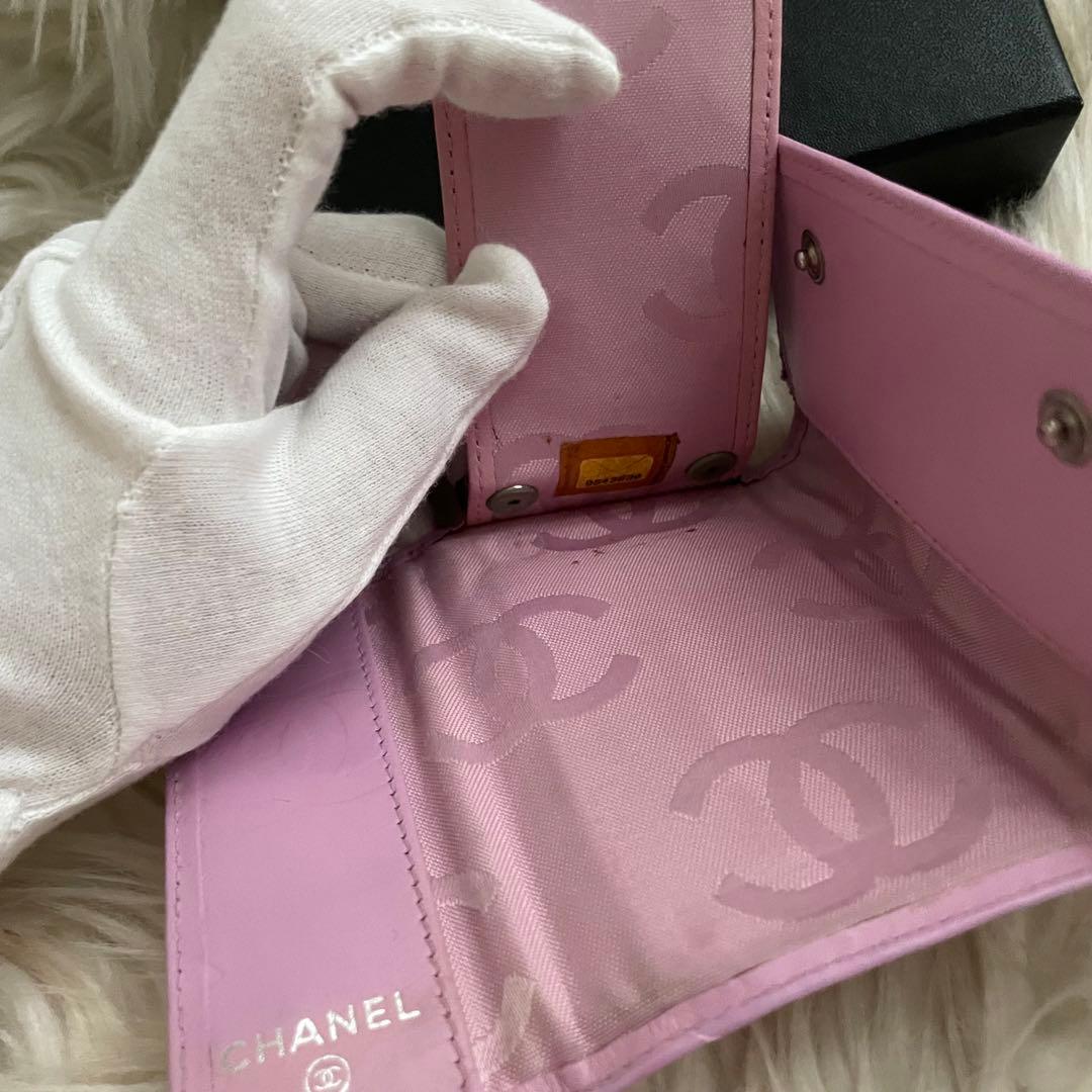シャネル CHANEL キーケース カードケース カンボンライン 黒 ピンク
