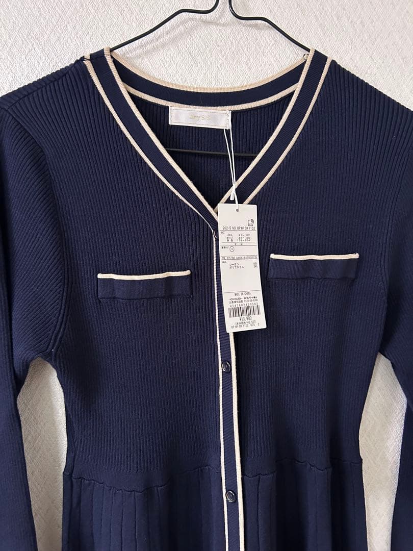 【洗える】バイカラーデザインニット ワンピース ¥13,900 税込