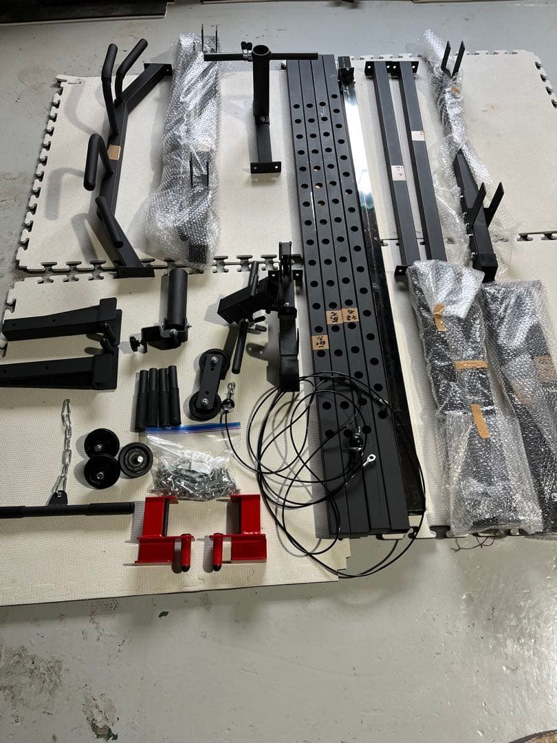 美品　パワーラックケーブル付き多機能 ブラック 214×155×80 cm