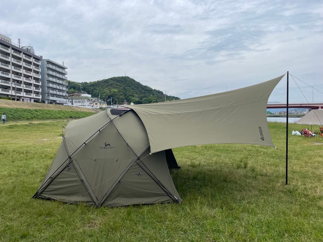 Unigear ヘキサタープ tcタープ ポリ延長ベルト付き 4.2ｍｘ4.1ｍ