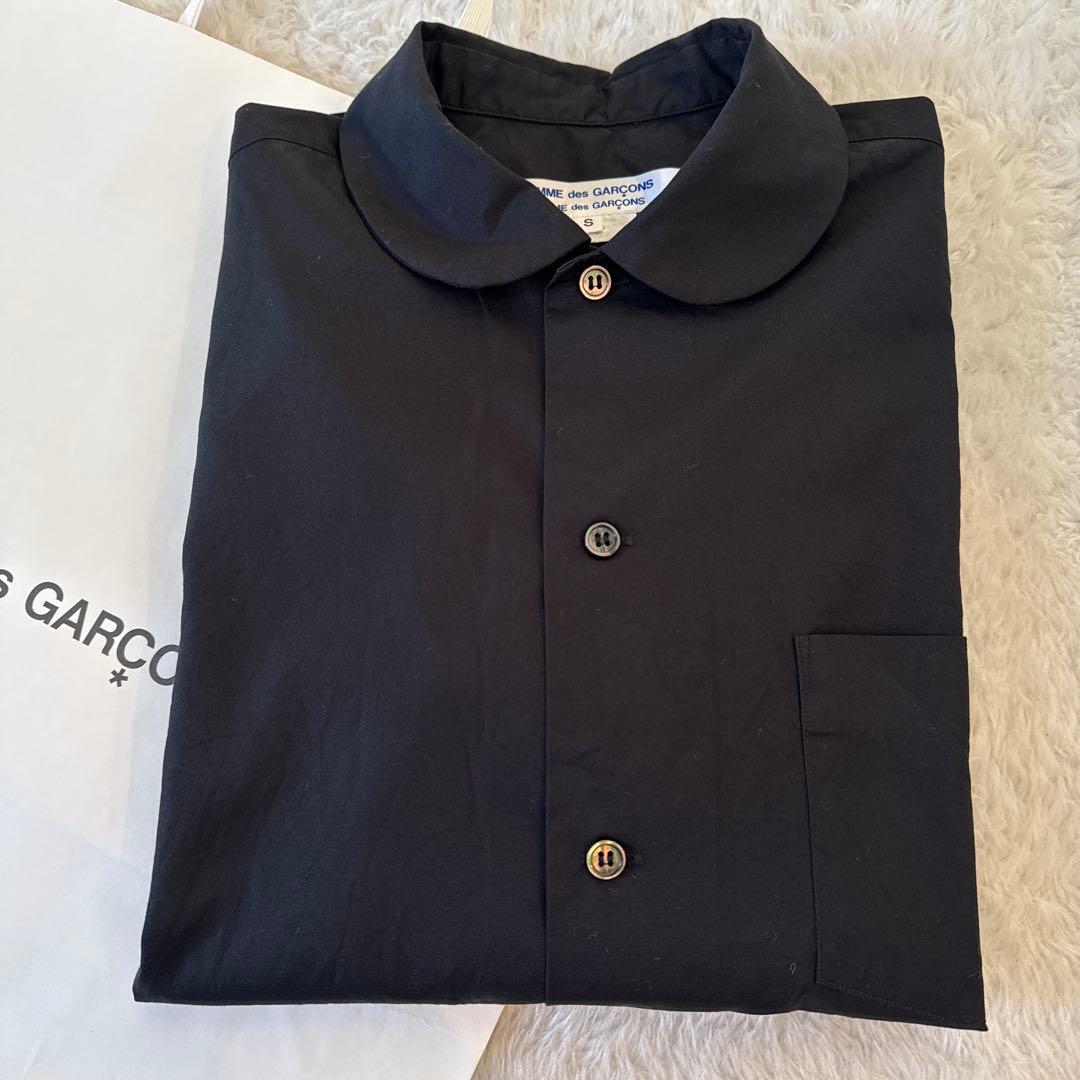 超美品　COMME des GARCONS コムコム 丸襟 シャツ　ブラック