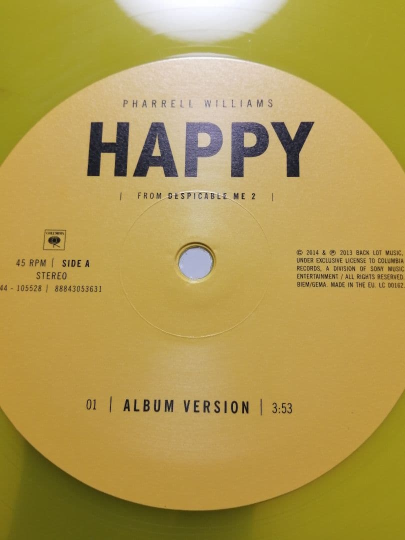 【 EUオリジナル盤 】PHARREL WILLIAMS HAPPY