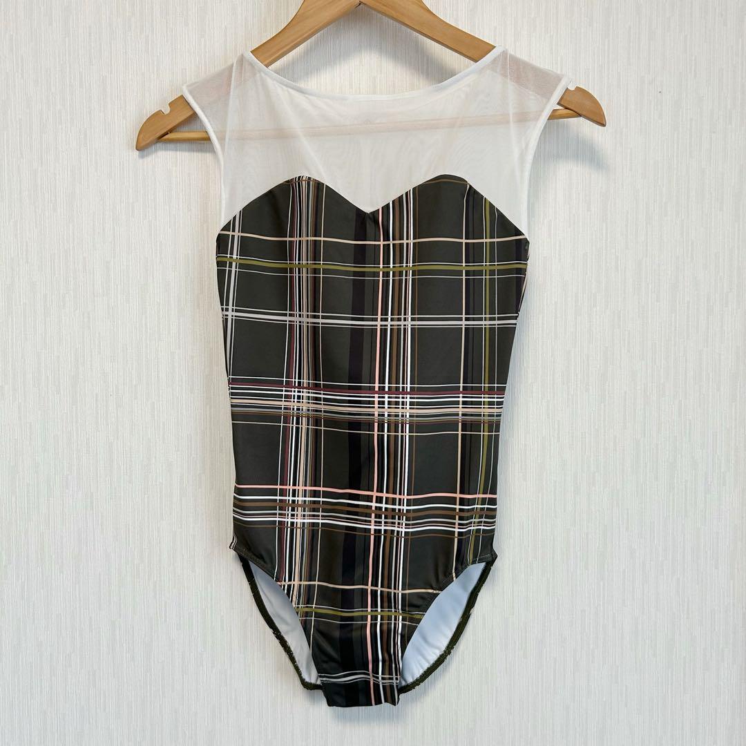 【新品未使用】stina レオタード Lサイズ オリーブチェック