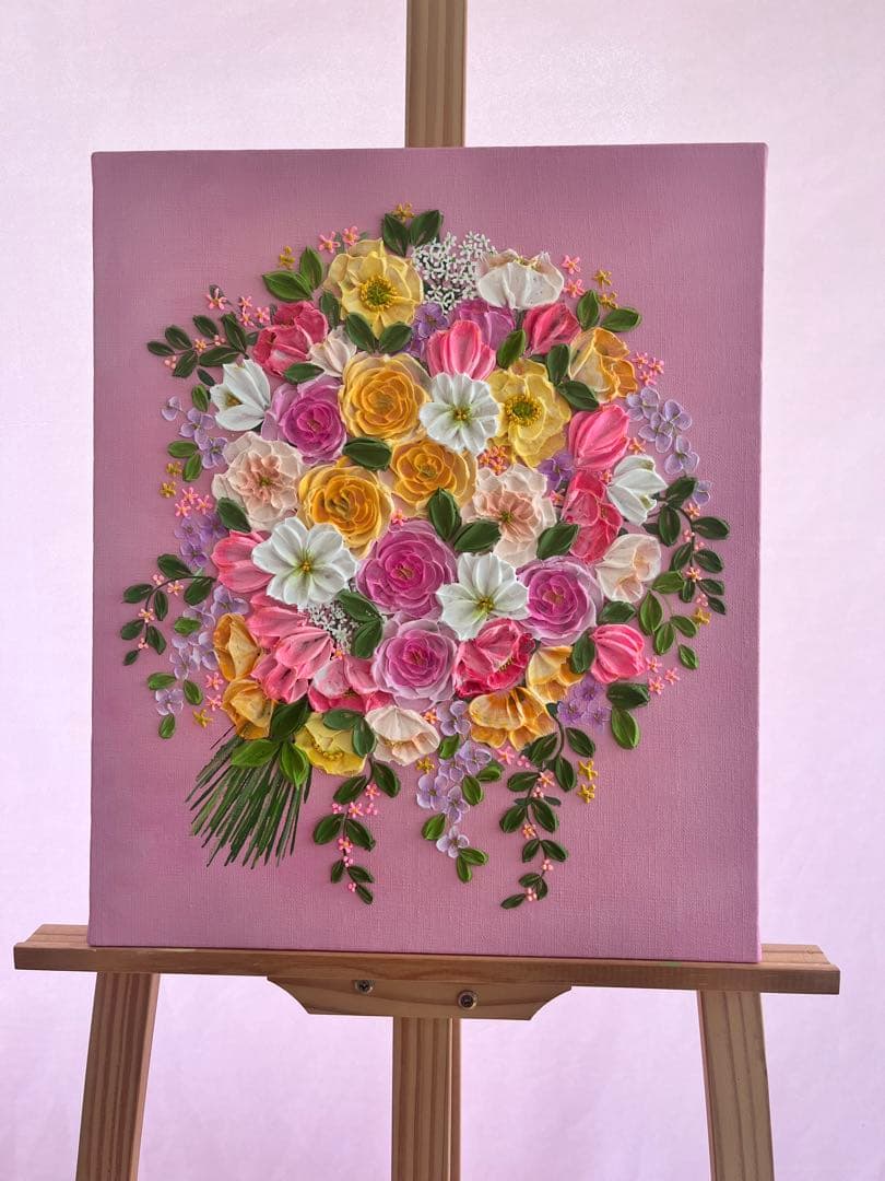 花束 花束の絵 ブーケ 花の絵 花 ブライダル パネルアート 壁掛けアート